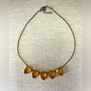 J Crew Amber Pear Shaped Necklace
